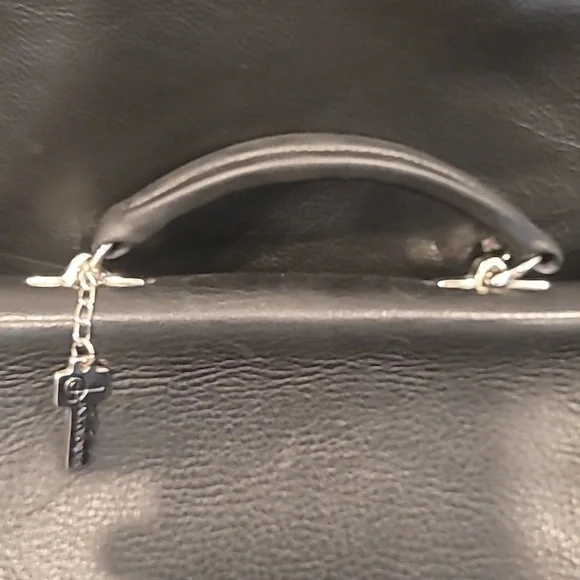 Jack Georges Black Leather Briefcase